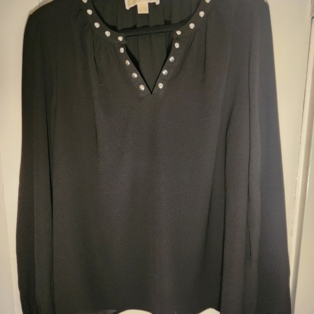 Michael Kors Black Long Sleeve Top Large